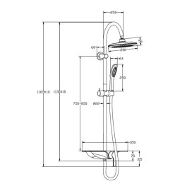 SCHÜTTE Ensemble de douche avec mitigeur à levier et bac WATERWAY