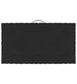 Coussin de plancher de palette Noir 73x40x7 cm Coton