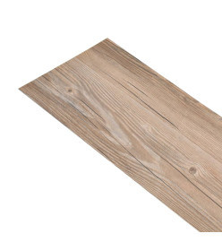 Planches de plancher PVC Non auto-adhésif 5,26 m² Chêne marron