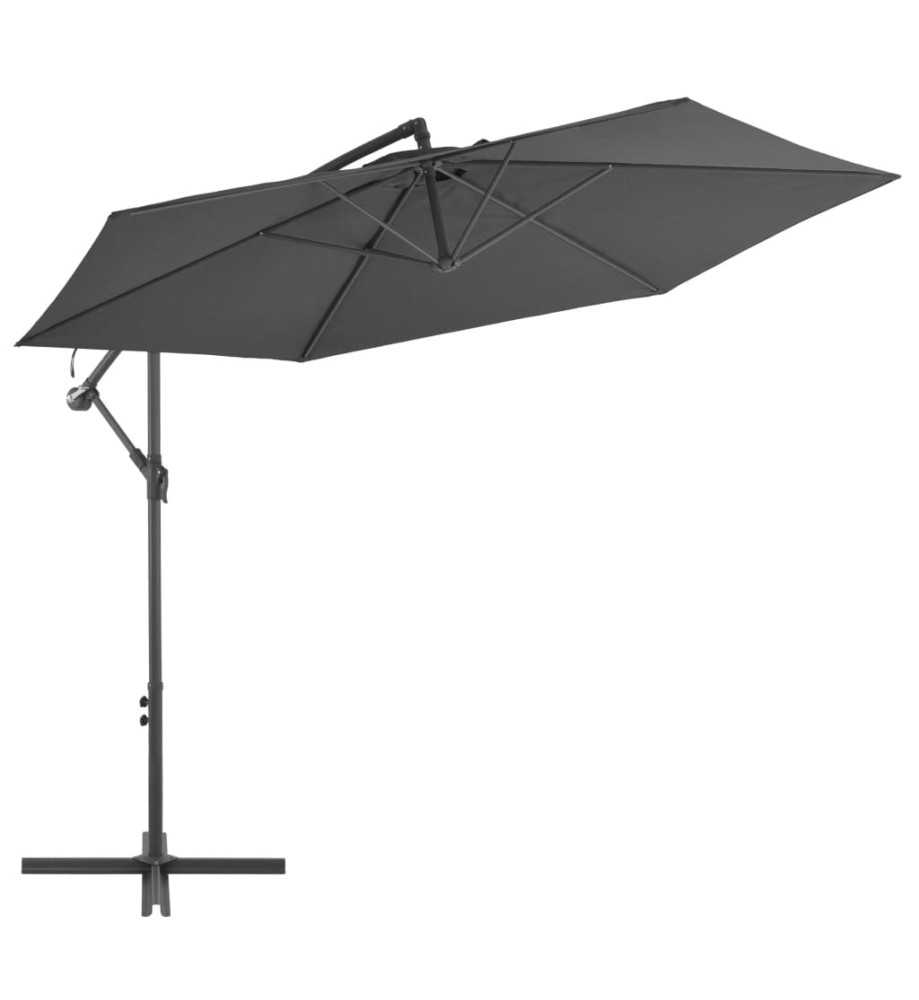 Parasol en porte-à-feux avec poteau Aluminium 300 cm Anthracite