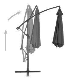 Parasol en porte-à-feux avec poteau Aluminium 300 cm Anthracite