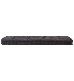 Coussin de plancher de palette Coton 120x40x7 cm Noir