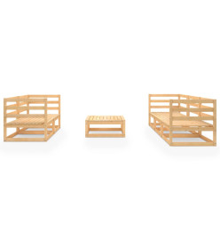 Salon de jardin 6 pcs bois de pin massif