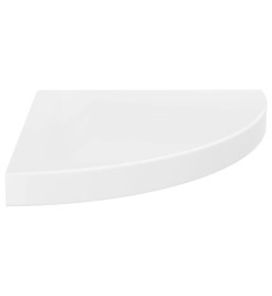 Étagères d'angle flottantes 4pcs blanc brillant 35x35x3,8cm MDF