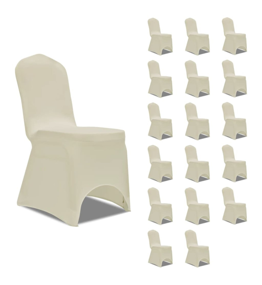 Housses élastiques de chaise Crème 18 pcs