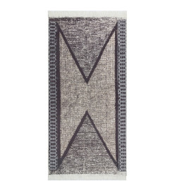 Tapis Noir et gris 80x150 cm Coton