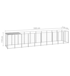 Chenil Argenté 6,05 m² Acier