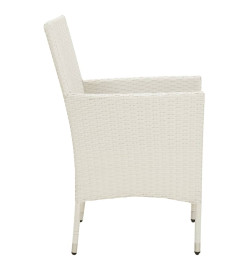 Chaises de jardin avec coussins 4 pcs Résine tressée Blanc