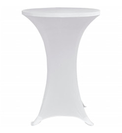 Housses élastiques de table Ø 70 cm Blanc 4 pcs