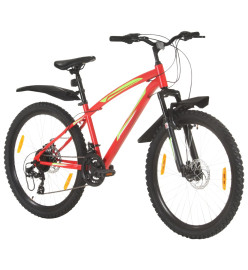 Vélo de montagne 21 vitesses Roues de 26 pouces 36 cm Rouge