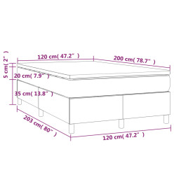 Lit à sommier tapissier avec matelas Noir 120x200 cm Velours
