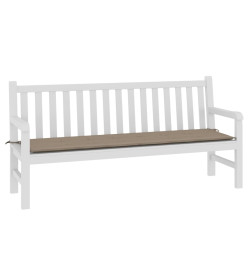 Coussin de banc de jardin taupe 180x50x3 cm tissu oxford
