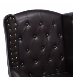 Fauteuil avec repose-pied Marron foncé Similicuir