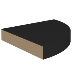 Étagère d'angle flottante noir 25x25x3,8 cm MDF