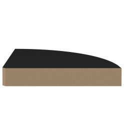 Étagère d'angle flottante noir 25x25x3,8 cm MDF