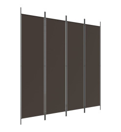 Cloison de séparation 4 panneaux Marron 200x200 cm Tissu