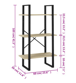 Étagère de rangement Chêne Sonoma 60x30x105 cm Aggloméré