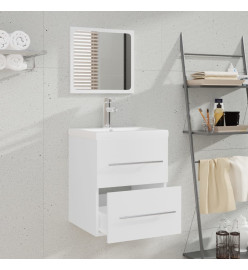 Meuble lavabo avec bassin intégré Blanc Bois d'ingénierie