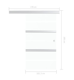 Porte coulissante Verre ESG et aluminium 102,5x205 cm Argenté