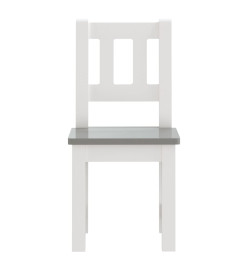 Ensemble de table et chaises enfants 3 pcs Blanc et gris MDF