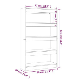 Bibliothèque/Séparateur de pièce Chêne marron 80x30x135 cm