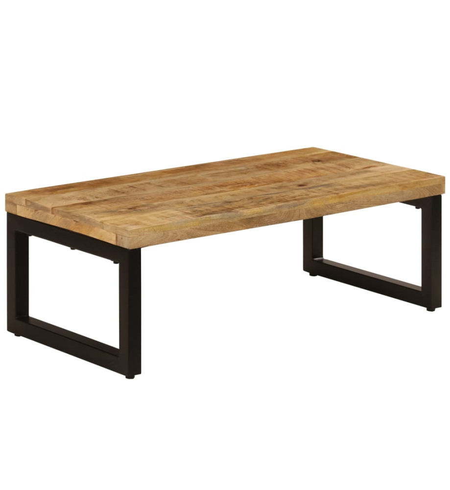 Table basse 100x50x35 cm Bois de manguier solide et acier