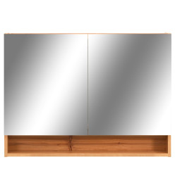 Armoire à miroir de salle de bain LED Chêne 80x15x60 cm MDF