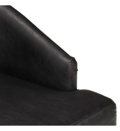 Chaises à manger lot de 6 noir cuir de chèvre véritable