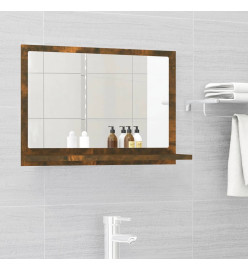 Miroir de bain Chêne fumé 60x10,5x37 cm Bois d'ingénierie