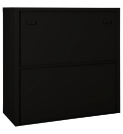 Armoire à portes coulissantes Noir 90x40x90 cm Acier