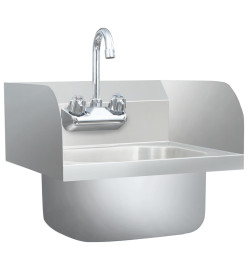 Lavabo commercial de lavage des mains avec robinet Inox