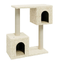 Arbre à chat avec griffoirs en sisal Crème 60 cm