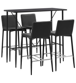 Ensemble de bar 5 pcs Similicuir Noir