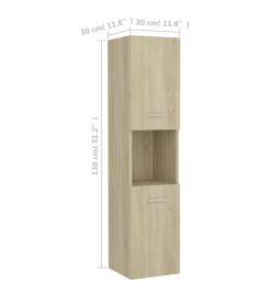 Armoire de salle de bain Chêne sonoma 30x30x130 cm Aggloméré