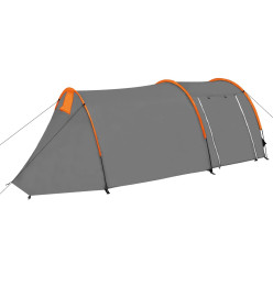 Tente de camping pour 4 personnes gris et orange