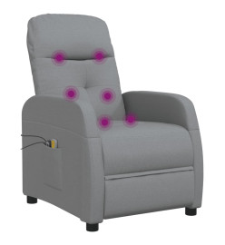 Fauteuil électrique de massage Gris clair Tissu