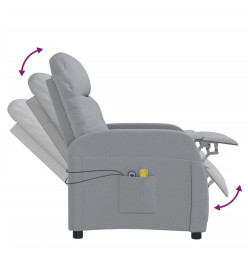 Fauteuil électrique de massage Gris clair Tissu