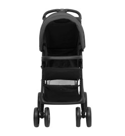 Poussette pour bébé 3-en-1 Gris foncé et noir Acier