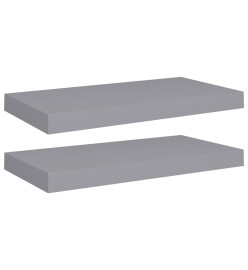 Étagères murales flottantes 2 pcs gris 50x23x3,8 cm MDF