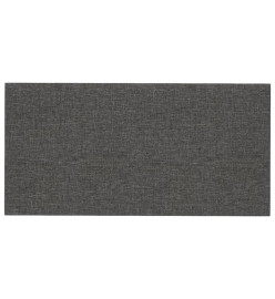 Panneaux muraux 12 pcs Gris foncé 30x15 cm Tissu 0,54 m²