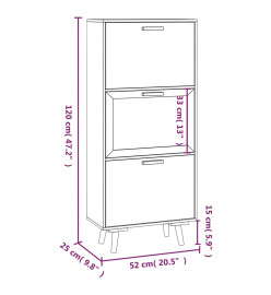 Armoire à chaussures 52x25x120 cm bois d'ingénierie