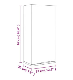 Armoire de salle de bain murale Blanc brillant 32x20x67 cm