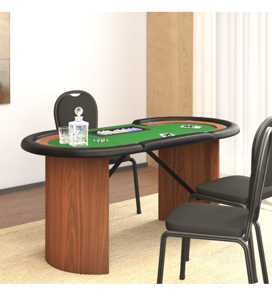 Table de poker 8 joueurs avec plateau à jetons Vert 160x80x75cm