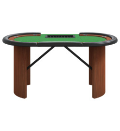 Table de poker 8 joueurs avec plateau à jetons Vert 160x80x75cm