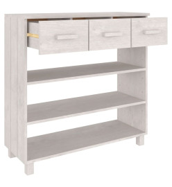 Table console HAMAR Blanc 90x35x90 cm Bois massif de pin