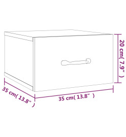 Tables de chevet murales 2 pcs Sonoma gris 35x35x20 cm