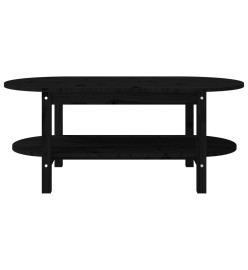 Table basse Noir 110x55x45 cm Bois massif de pin