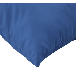 Coussins de palette 2 pcs bleu royal tissu