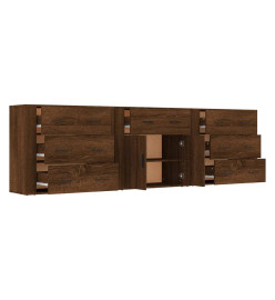 Buffets 3 pcs Chêne marron Bois d'ingénierie