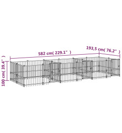 Chenil d'extérieur pour chiens Acier 11,26 m²